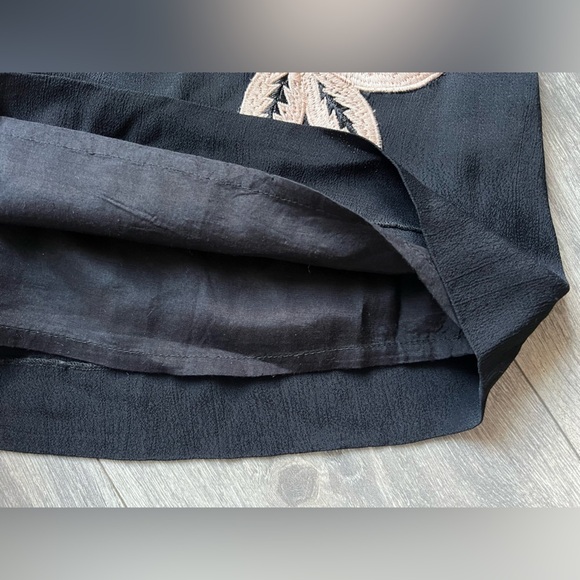 Free People Shadow Floral Appliqué Strapless Mini Dress Black Champagne Size M - Picture 8 of 15